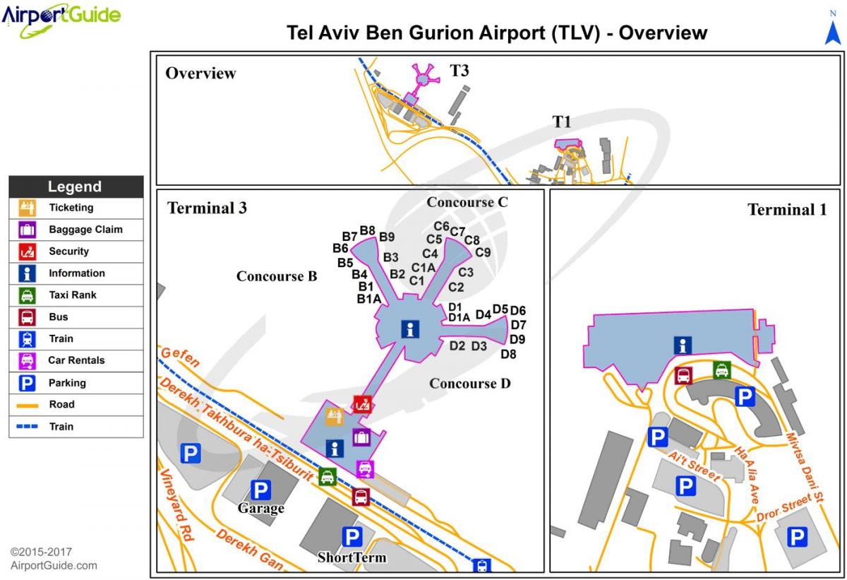 ben gurion international airport kort