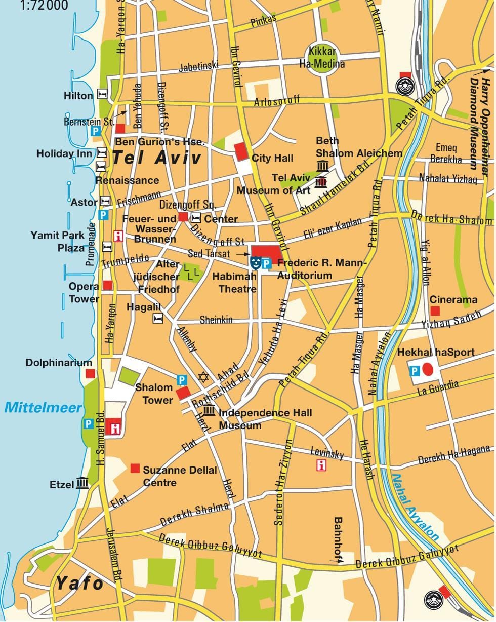 kort over Tel Aviv-området