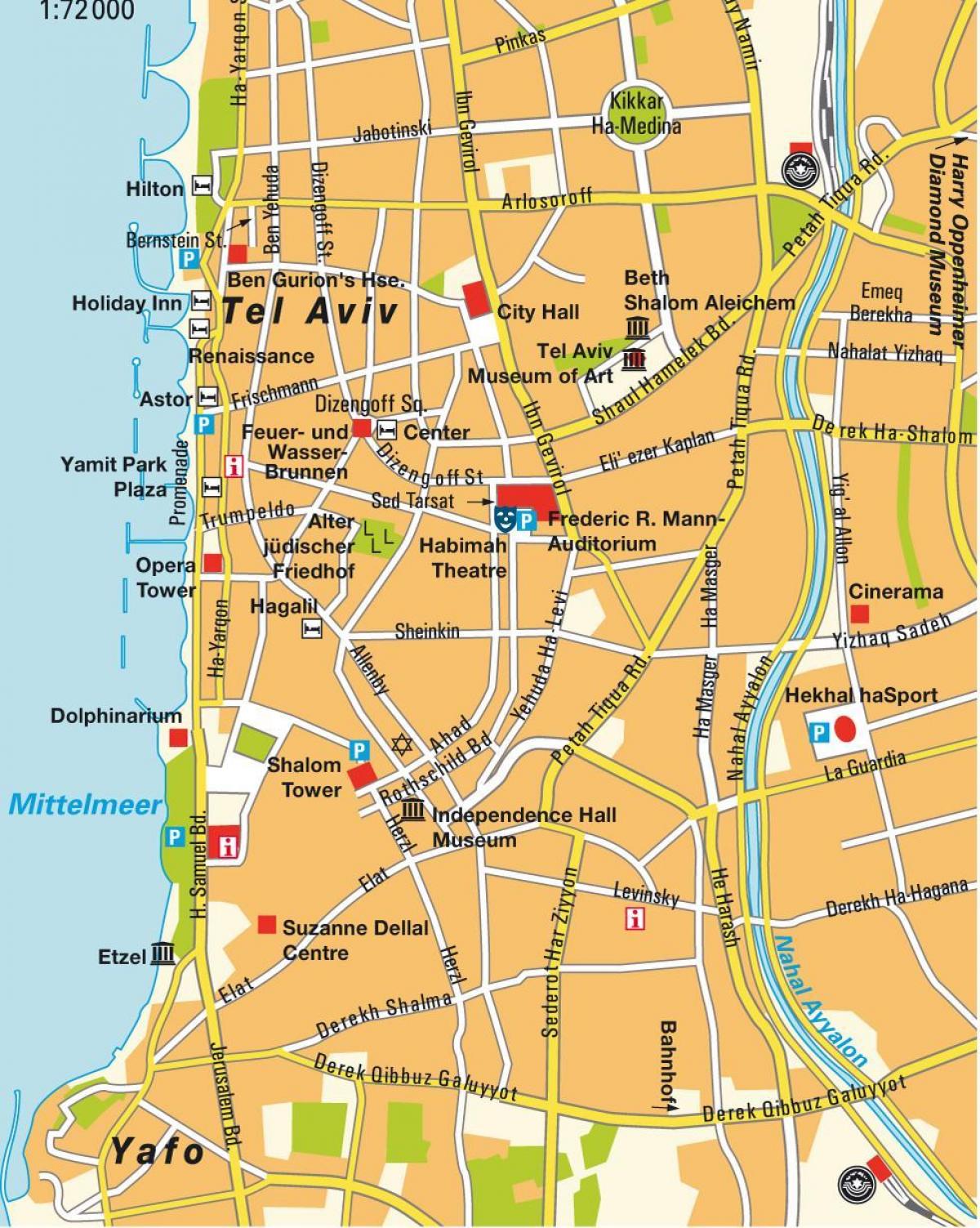 kort over Tel Aviv-området