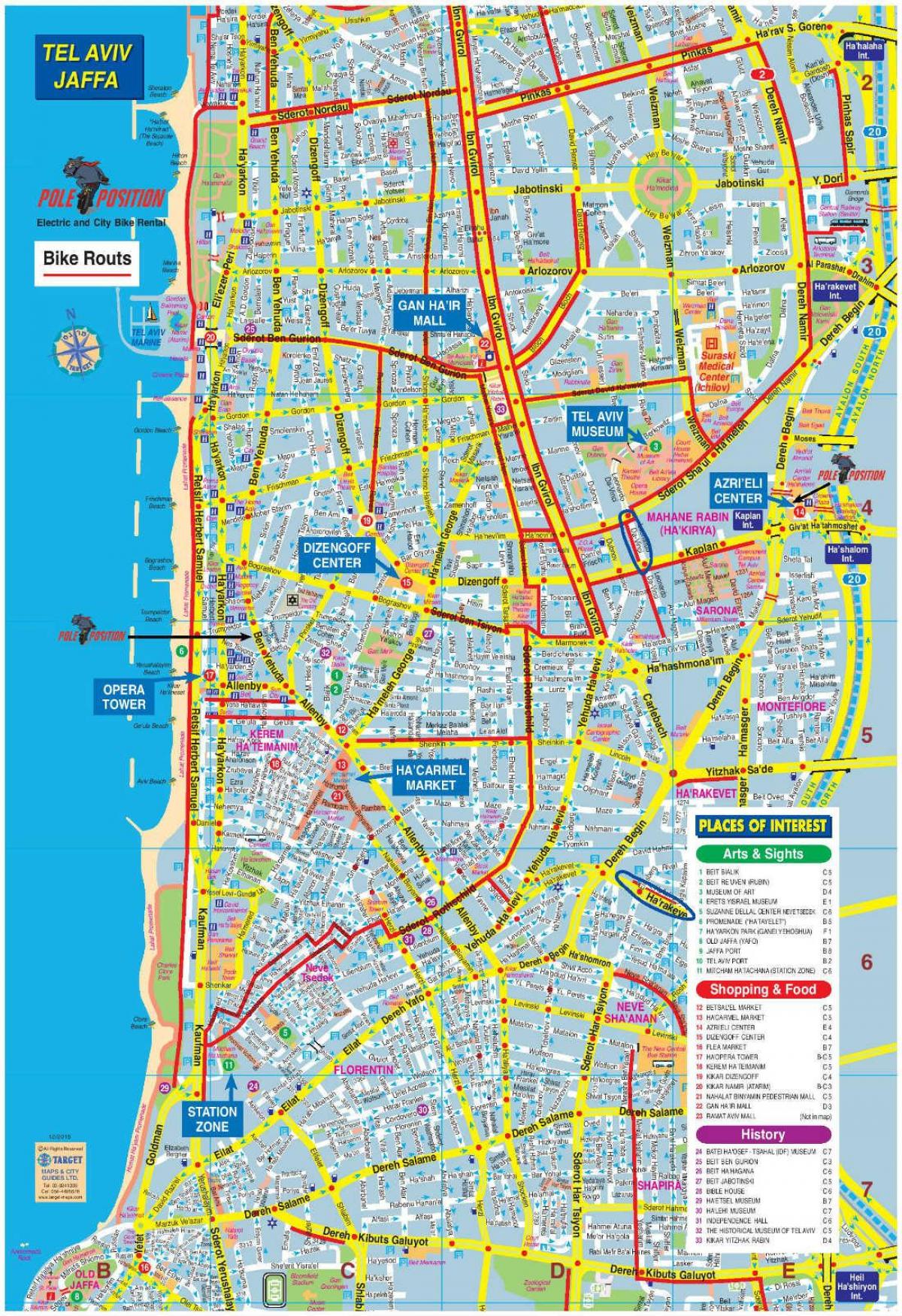 kort over Tel Aviv cykel