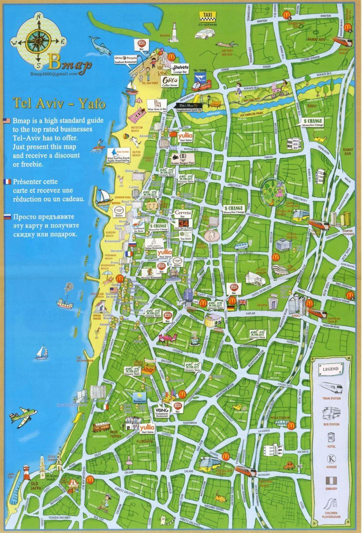 Tel Aviv attraktioner kort