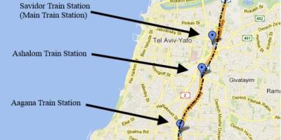 Kort over sherut-kort Tel Aviv
