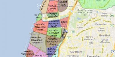 Tel Aviv kvarterer kort